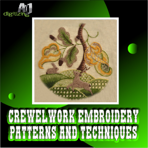 Crewelwork Embroidery Pattern