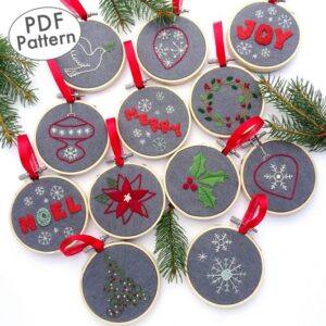 Embroidered Christmas ornaments Photo