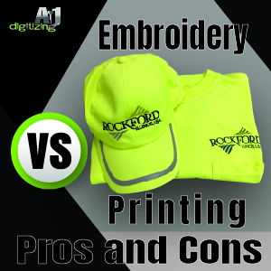 Embroidery vs Printing Pro and Con
