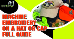 Machine Embroidery on Hats or Cap
