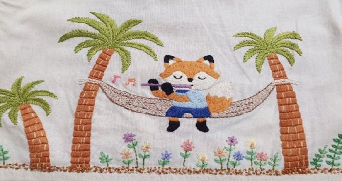 embroidery on Polyester Fabric