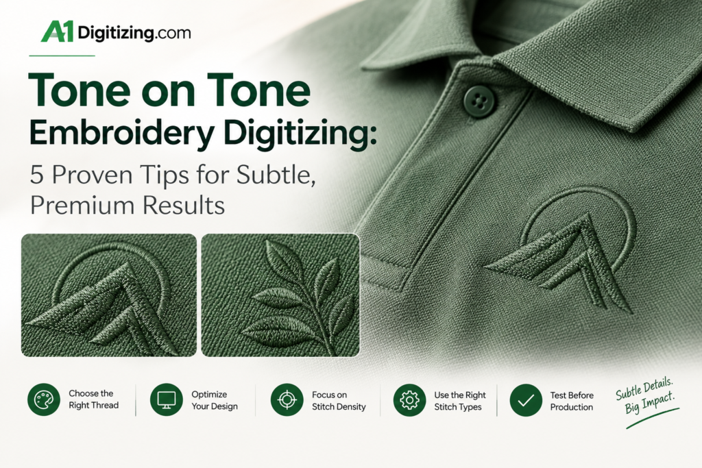 tone on tone embroidery digitizing feature image